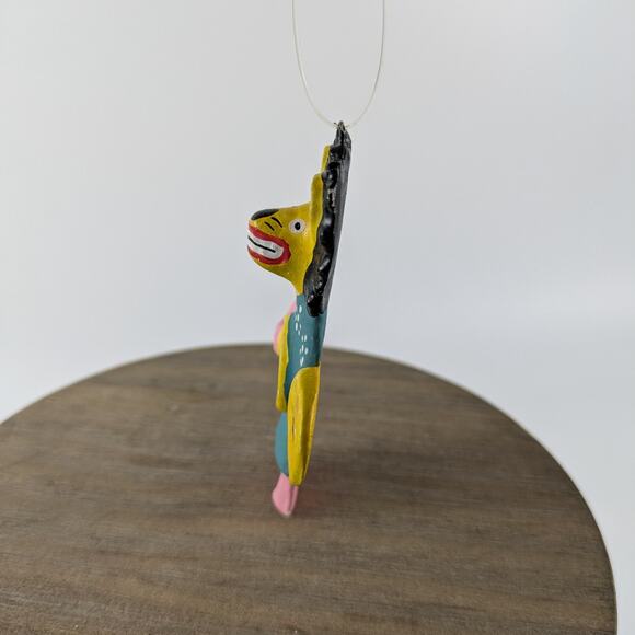 Traditional Mexican Folk Art Christmas Ornament Animal Unique Handmade Clay OOAK - Picture 3 of 5